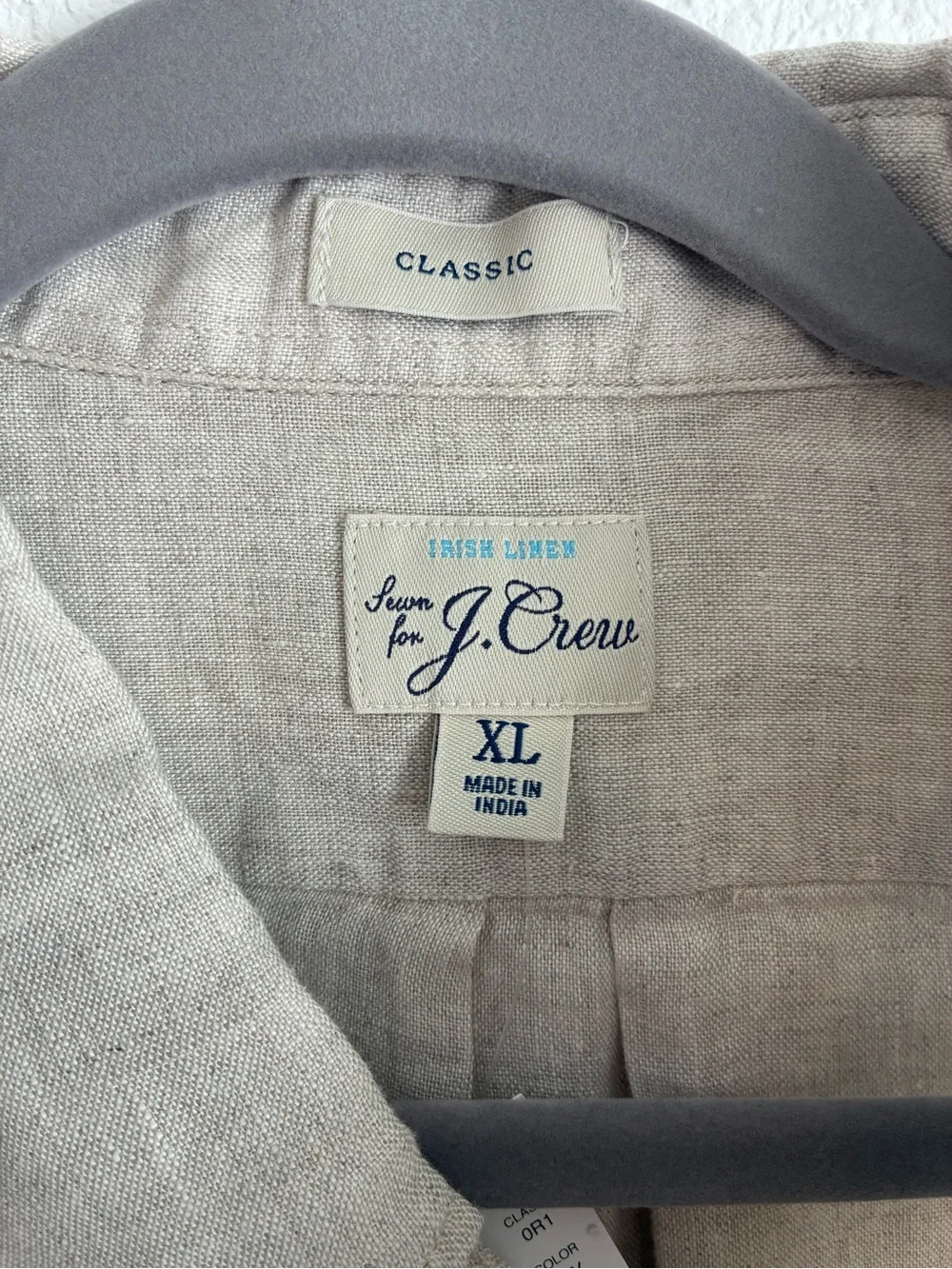 J. Crew Men's Beige Linen Button-Down Shirt